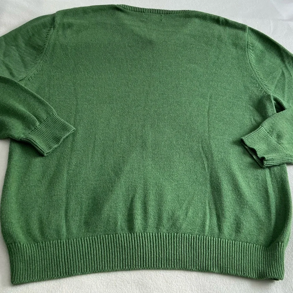Pendleton Classic Green cotton & cashmere V-Neck Sweater